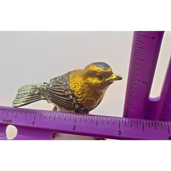 QIFU Decorative Hand Painted Lovely Bird Hinged Jewelry Trinket Box - Picture 6 of 6